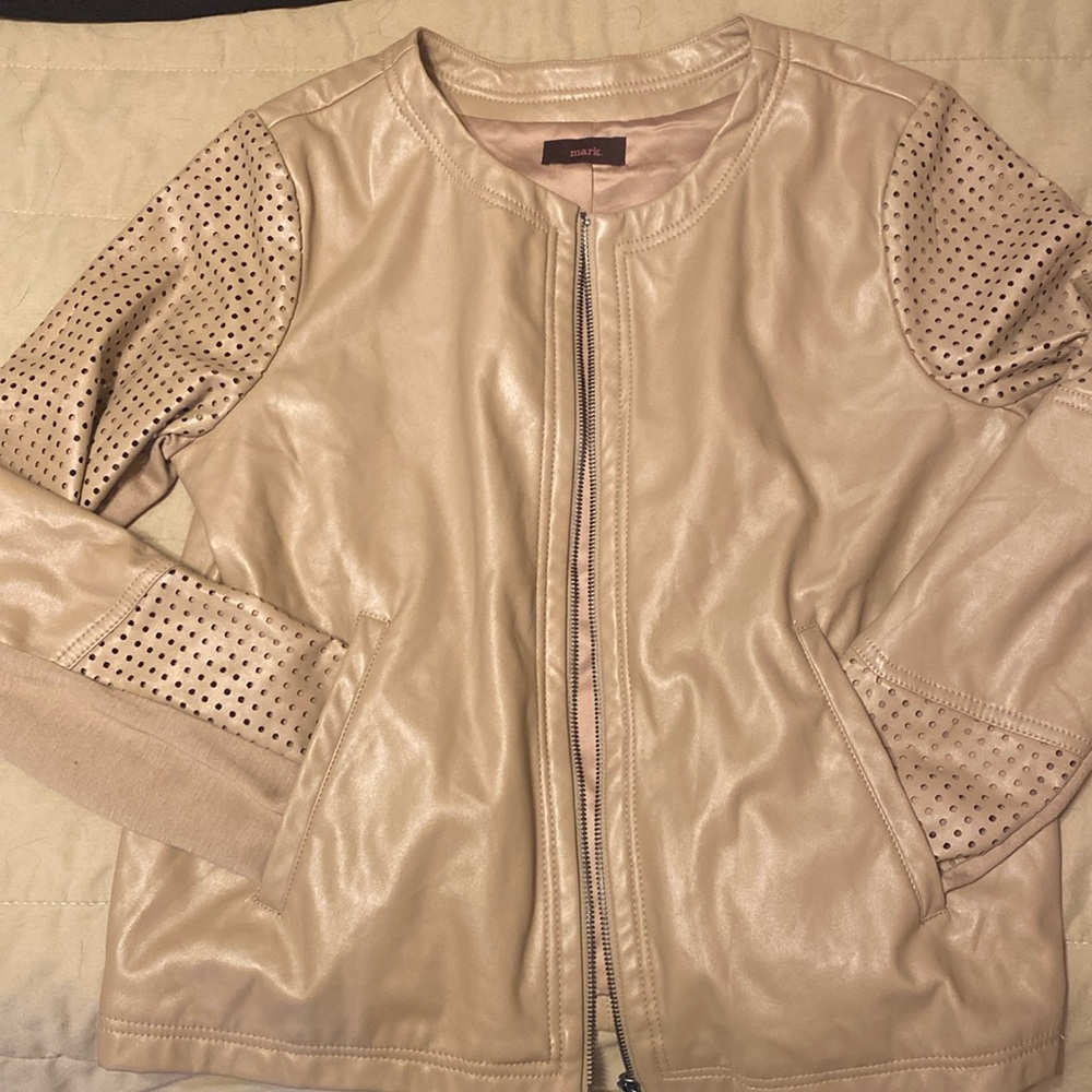 Tan Faux leather jacket